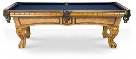 Pool Tables Canada model Pinnacle Oak side view - We ship these and other models to New Brunswick to Bathurst, Campbellton, Dieppe, Edmundston, Fredericton, Miramichi, Moncton, Saint John and other cities and provinces throughout Canada